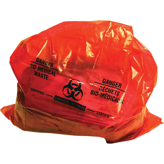 Sacs pour déchets biomédicaux Sure-Guard™, risque biologique, 96,5 cm L x 76,2 cm l, 2 mil