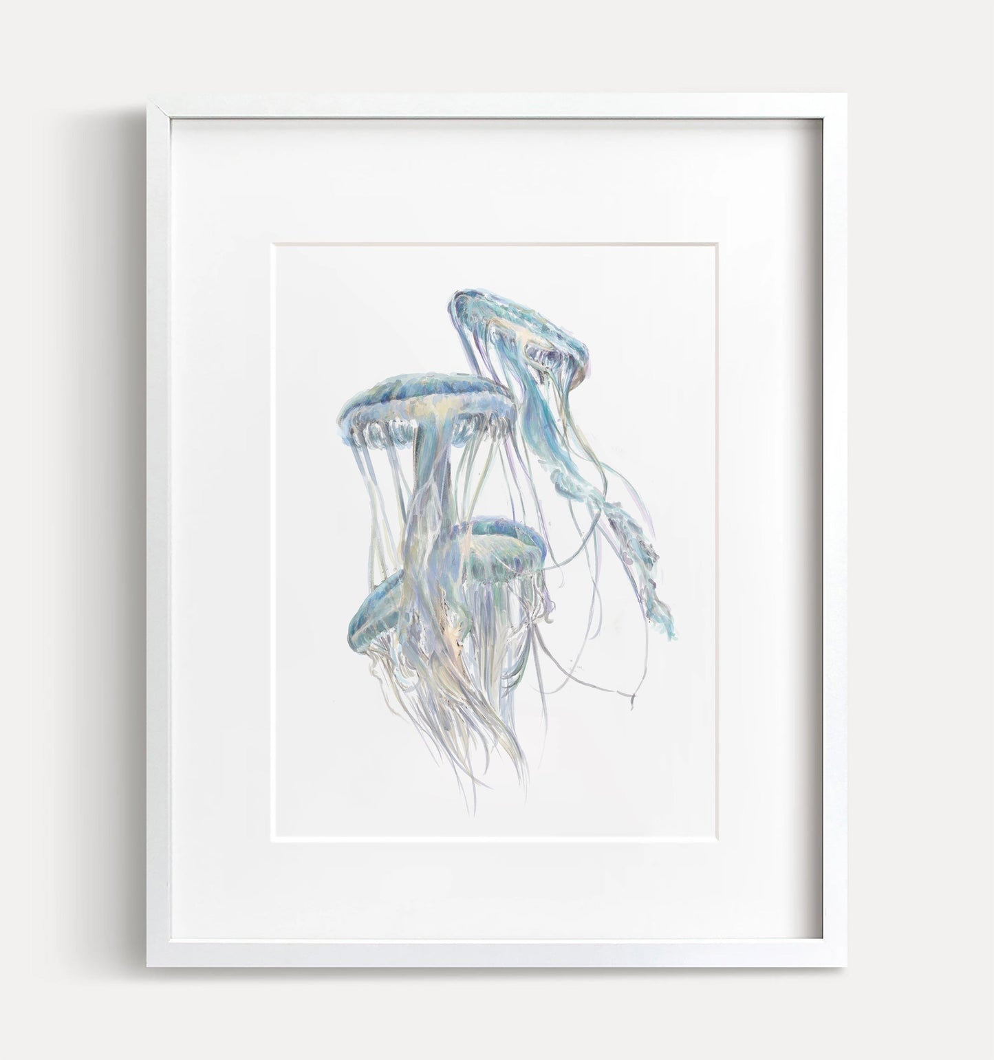 Jellyfish Wall Art | Modern Ocean Watercolor Painting