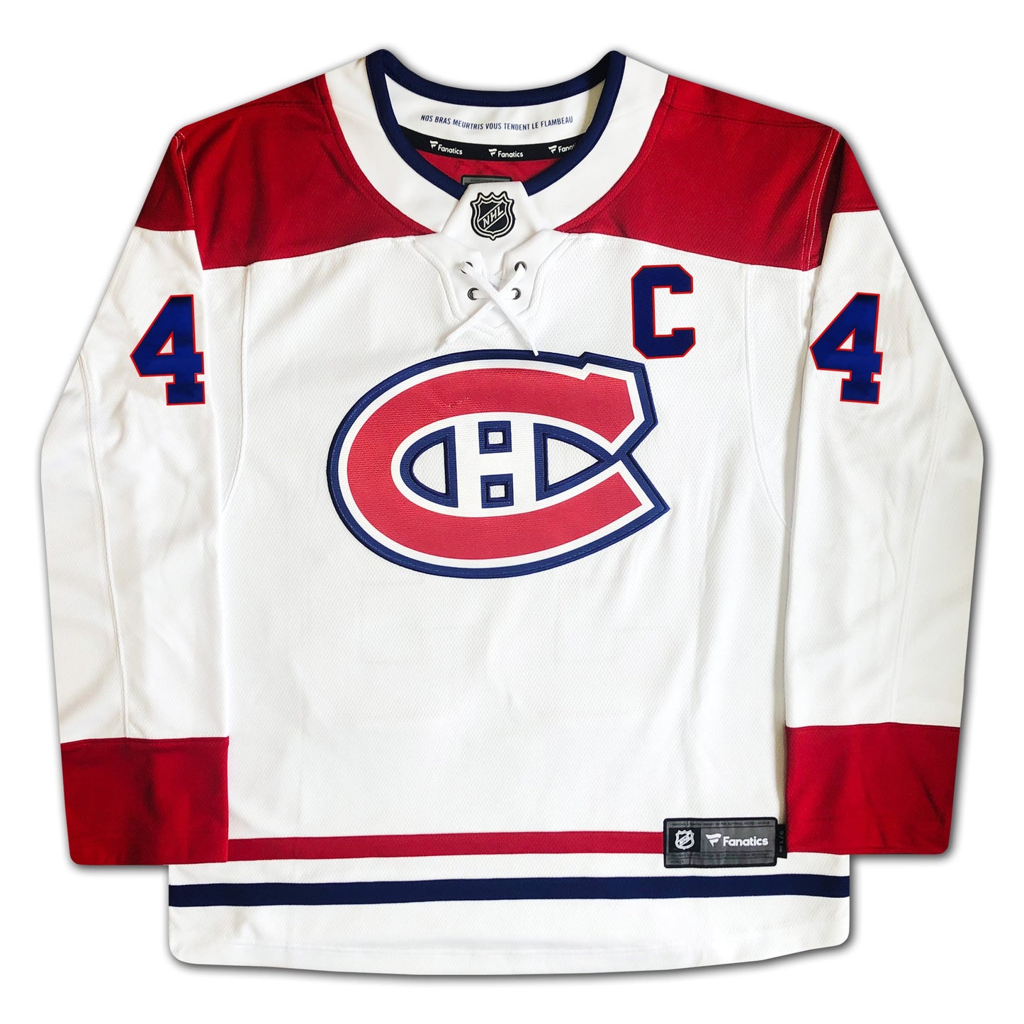JEAN BELIVEAU AUTOGRAPHED WHITE MONTREAL CANADIENS JERSEY