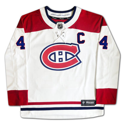 JEAN BELIVEAU AUTOGRAPHED WHITE MONTREAL CANADIENS JERSEY