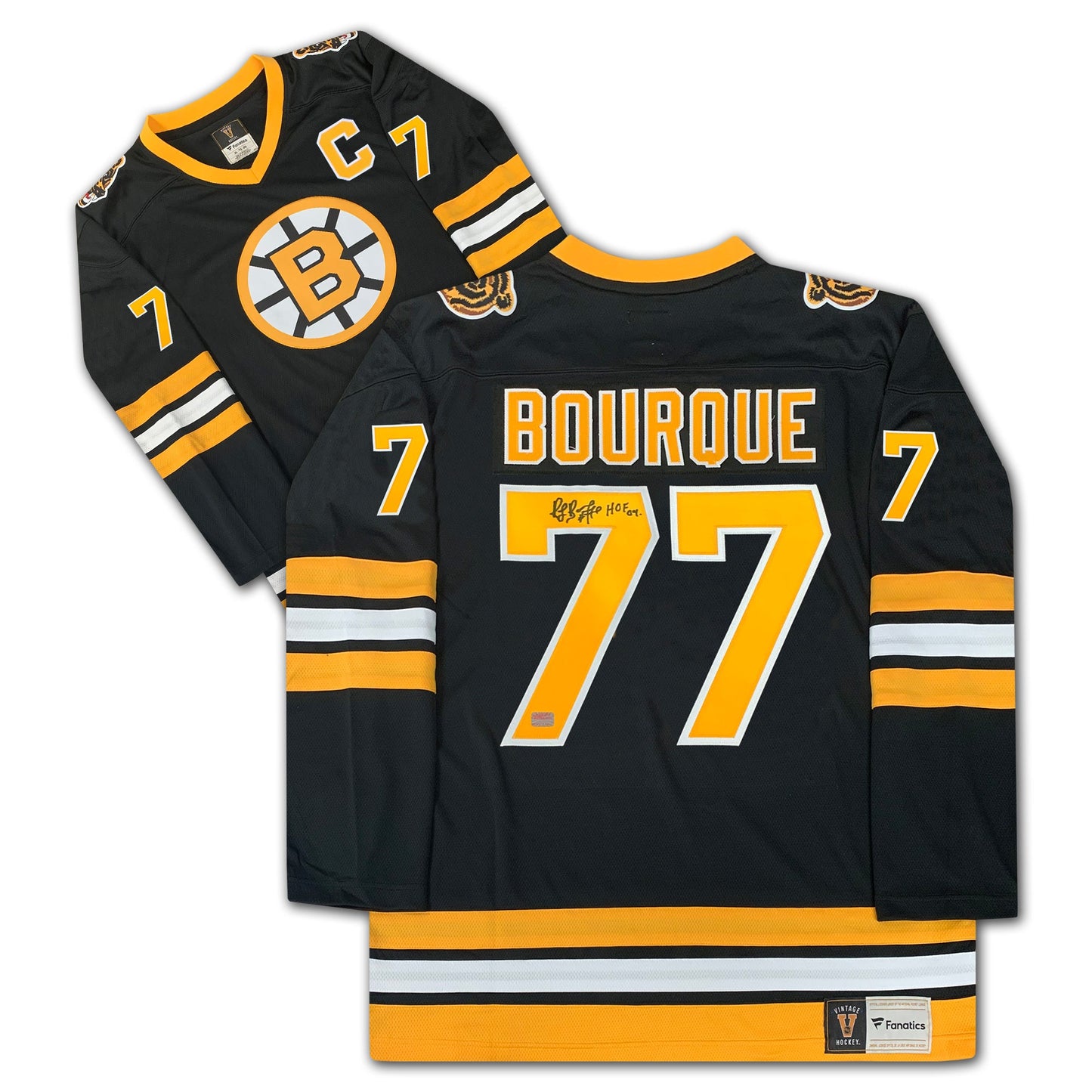 RAYMOND BOURQUE AUTOGRAPHED BLACK BOSTON BRUINS JERSEY