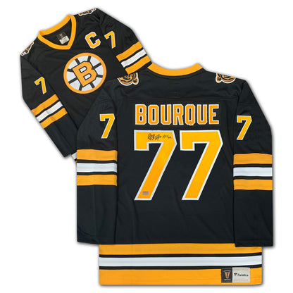 RAYMOND BOURQUE AUTOGRAPHED BLACK BOSTON BRUINS JERSEY