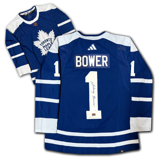 JOHNNY BOWER SIGNED TORONTO MAPLE LEAFS REVERSE RETRO JERSEY