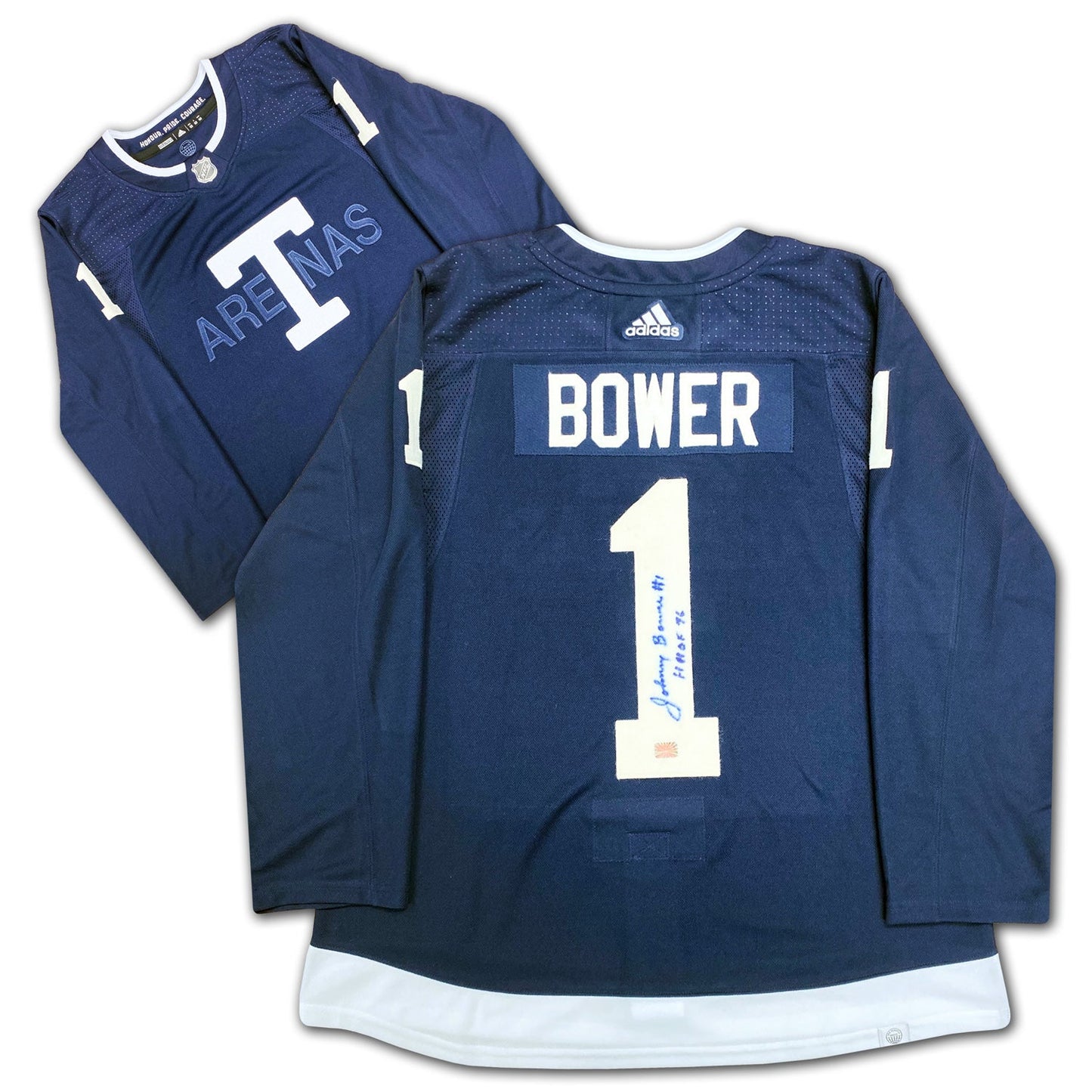 JOHNNY BOWER SIGNED TORONTO ARENAS ADIDAS JERSEY