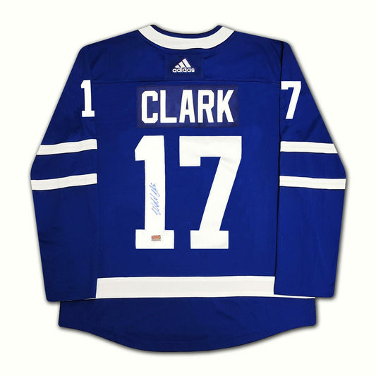 MAILLOT ADIDAS BLEU DES MAPLE LEAFS DE TORONTO, SIGNÉ PAR WENDEL CLARK