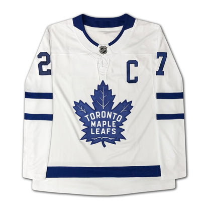 MAILLOT BLANC DES MAPLE LEAFS DE TORONTO AUTOGRAPHIÉ PAR DARRYL SITTLER – OBJET DE COLLECTION SOUVENIR DE HOCKEY DE LA LNH (TAILLE L OU XL)
