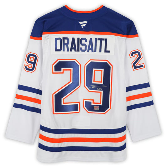 LEON DRAISAITL AUTOGRAPHED WHITE EDMONTON OILERS JERSEY