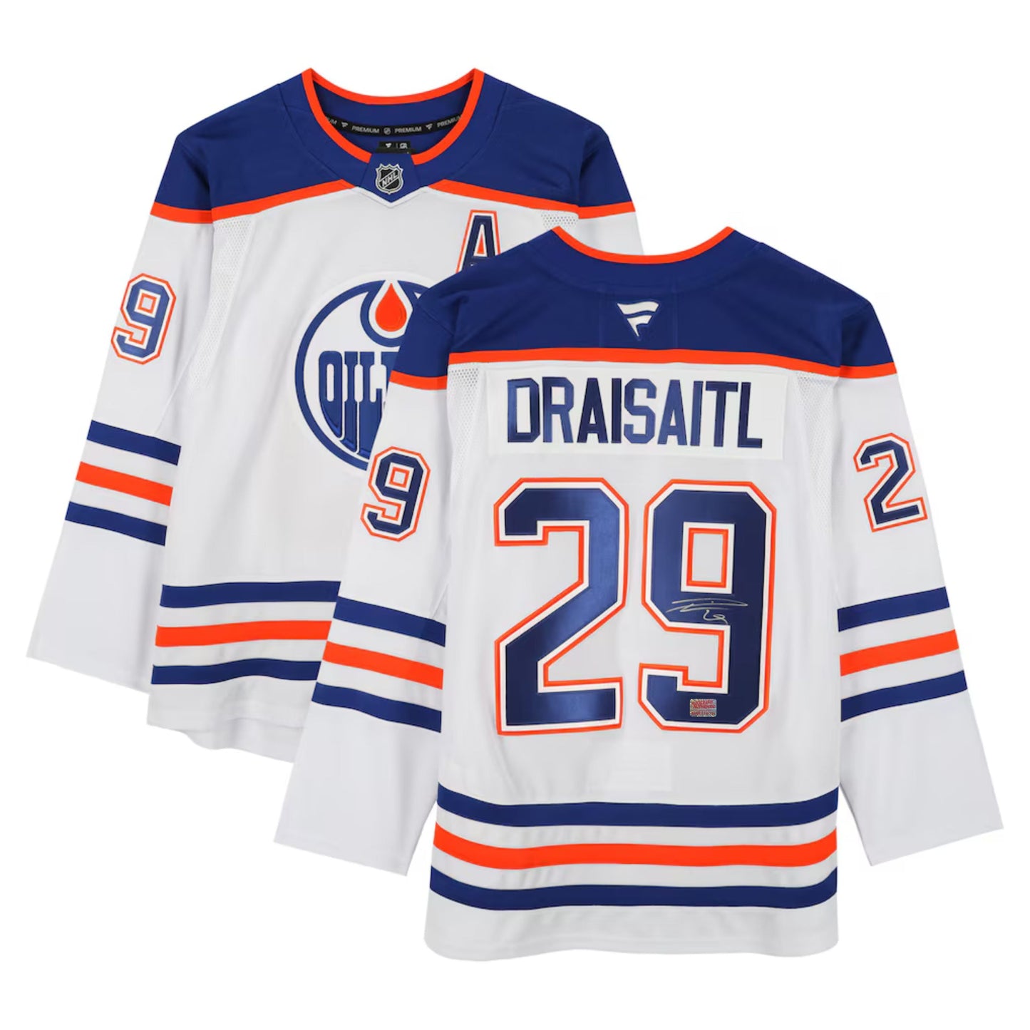 LEON DRAISAITL AUTOGRAPHED WHITE EDMONTON OILERS JERSEY