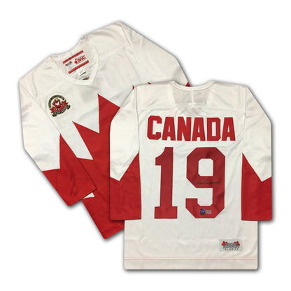 PAUL HENDERSON TEAM CANADA SIGNED 1972 WHITE JERSEY - SUMMIT SERIES