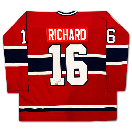 MAILLOT HENRI RICHARD DES CANADIENS DE MONTRÉAL (ROUGE) AUTOGRAPHIÉ