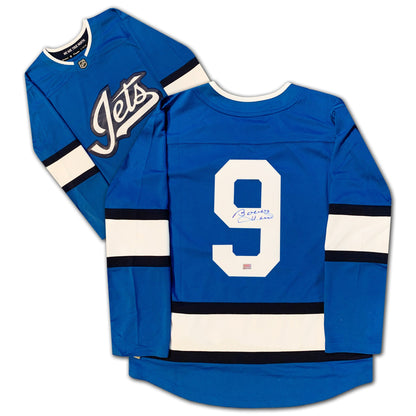 BOBBY HULL AUTOGRAPHED BLUE WINNIPEG JETS ALTERNATE JERSEY
