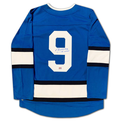 BOBBY HULL AUTOGRAPHED BLUE WINNIPEG JETS ALTERNATE JERSEY
