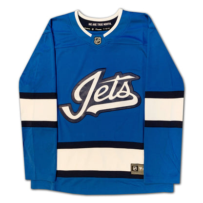 BOBBY HULL AUTOGRAPHED BLUE WINNIPEG JETS ALTERNATE JERSEY