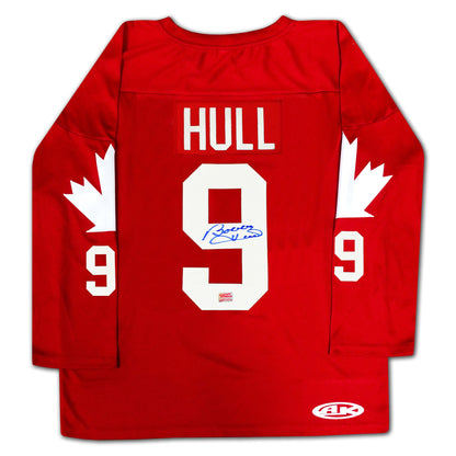 MAILLOT ROUGE DE TEAM CANADA AUTOGRAPHIÉ PAR BOBBY HULL
