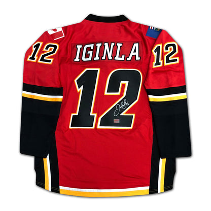 JAROME IGINLA AUTOGRAPHED RED CALGARY FLAMES JERSEY