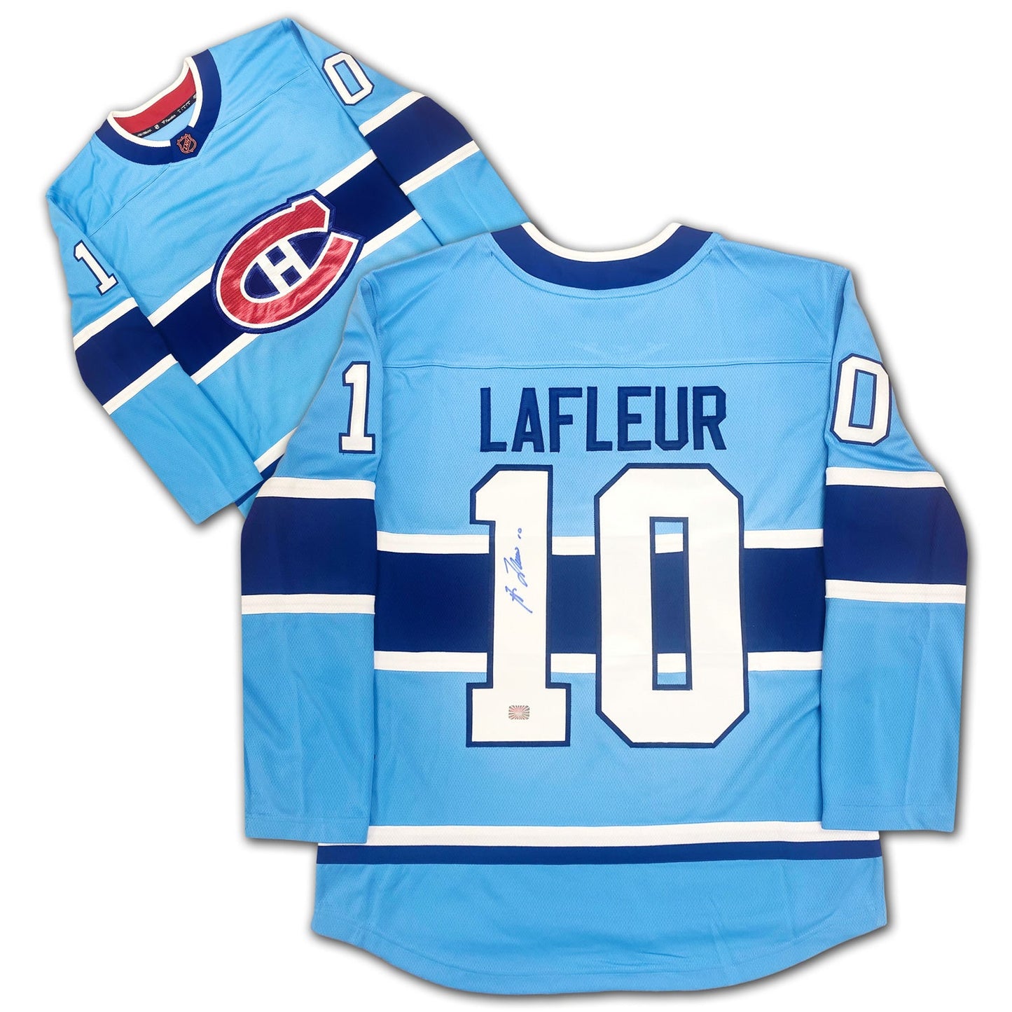 GUY LAFLEUR AUTOGRAPHED SPECIAL EDITION LIGHT BLUE JERSEY - MONTREAL CANADIENS