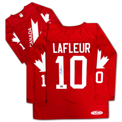 GUY LAFLEUR AUTOGRAPHED RED TEAM CANADA 1976 JERSEY