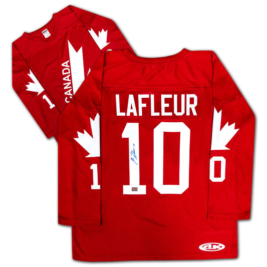 GUY LAFLEUR AUTOGRAPHED RED TEAM CANADA 1976 JERSEY
