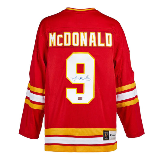 MAILLOT DES FLAMES DE CALGARY AUTOGRAPHIÉ PAR LANNY MCDONALD