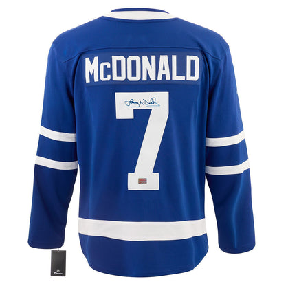 LANNY MCDONALD AUTOGRAPHED TORONTO MAPLE LEAFS BLUE JERSEY