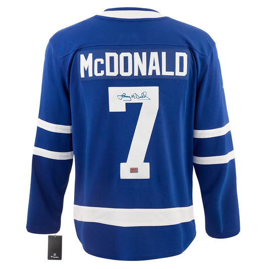 LANNY MCDONALD AUTOGRAPHED TORONTO MAPLE LEAFS BLUE JERSEY