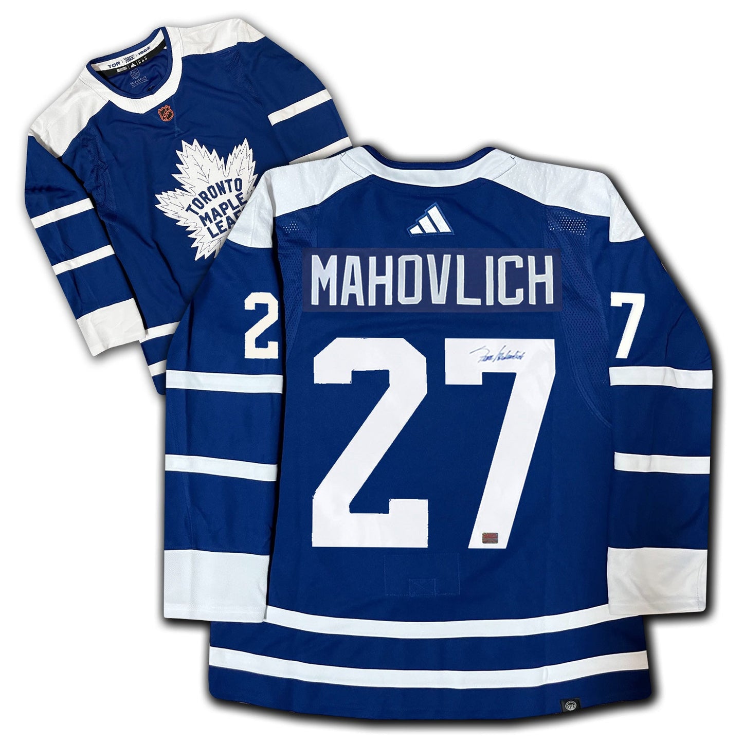 FRANK MAHOVLICH SIGNED MAPLE LEAFS REVERSE RETRO JERSEY