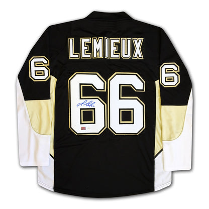 MARIO LEMIEUX AUTOGRAPHED PITTSBURGH PENGUINS BLACK JERSEY