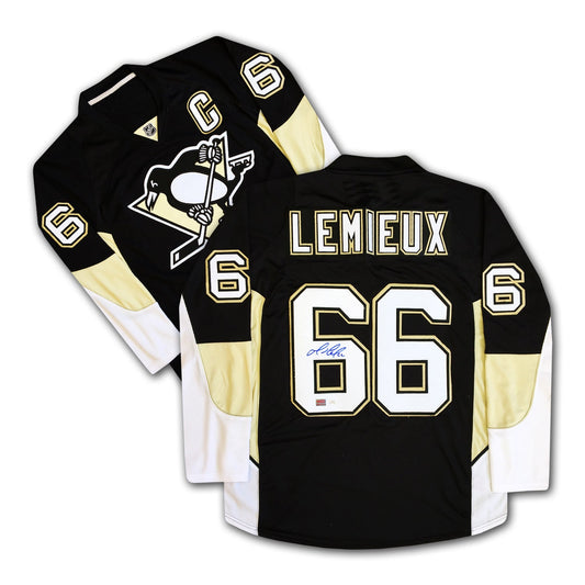 MARIO LEMIEUX AUTOGRAPHED PITTSBURGH PENGUINS BLACK JERSEY
