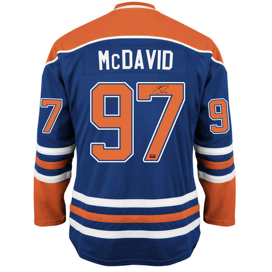 CONNOR MCDAVID EDMONTON OILERS BLUE AUTOGRAPHED JERSEY