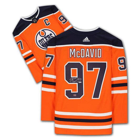 CONNOR MCDAVID EDMONTON OILERS ORANGE AUTOGRAPHED JERSEY