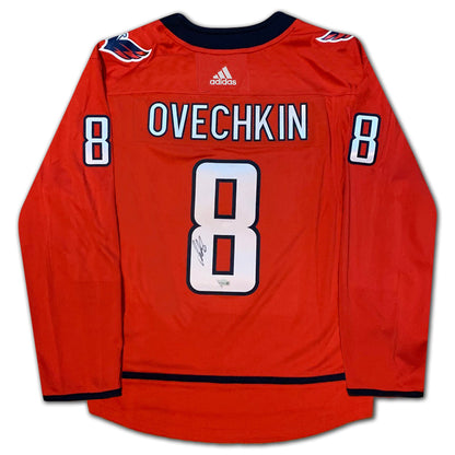 MAILLOT ADIDAS ROUGE DES WASHINGTON CAPITALS AUTOGRAPHÉ PAR ALEXANDER OVECHKIN – OBJET DE COLLECTION OFFICIEL NHL (TAILLE L OU XL)