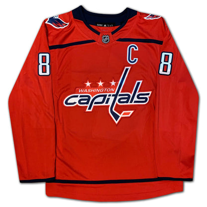 MAILLOT ADIDAS ROUGE DES WASHINGTON CAPITALS AUTOGRAPHÉ PAR ALEXANDER OVECHKIN – OBJET DE COLLECTION OFFICIEL NHL (TAILLE L OU XL)
