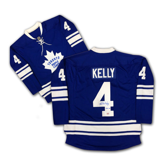 RED KELLY AUTOGRAPHED BLUE TORONTO MAPLE LEAFS JERSEY