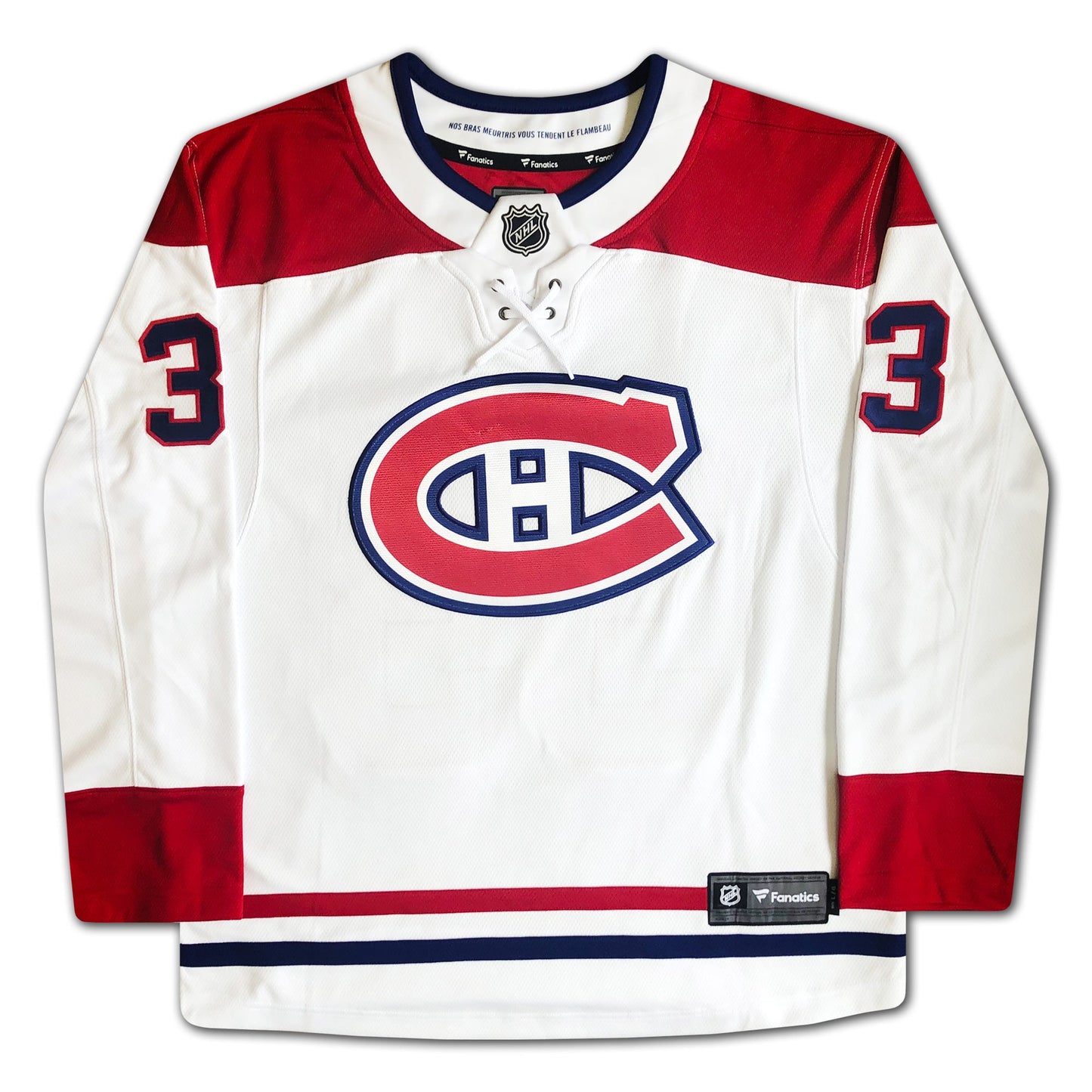 PATRICK ROY AUTOGRAPHED WHITE MONTREAL CANADIENS JERSEY