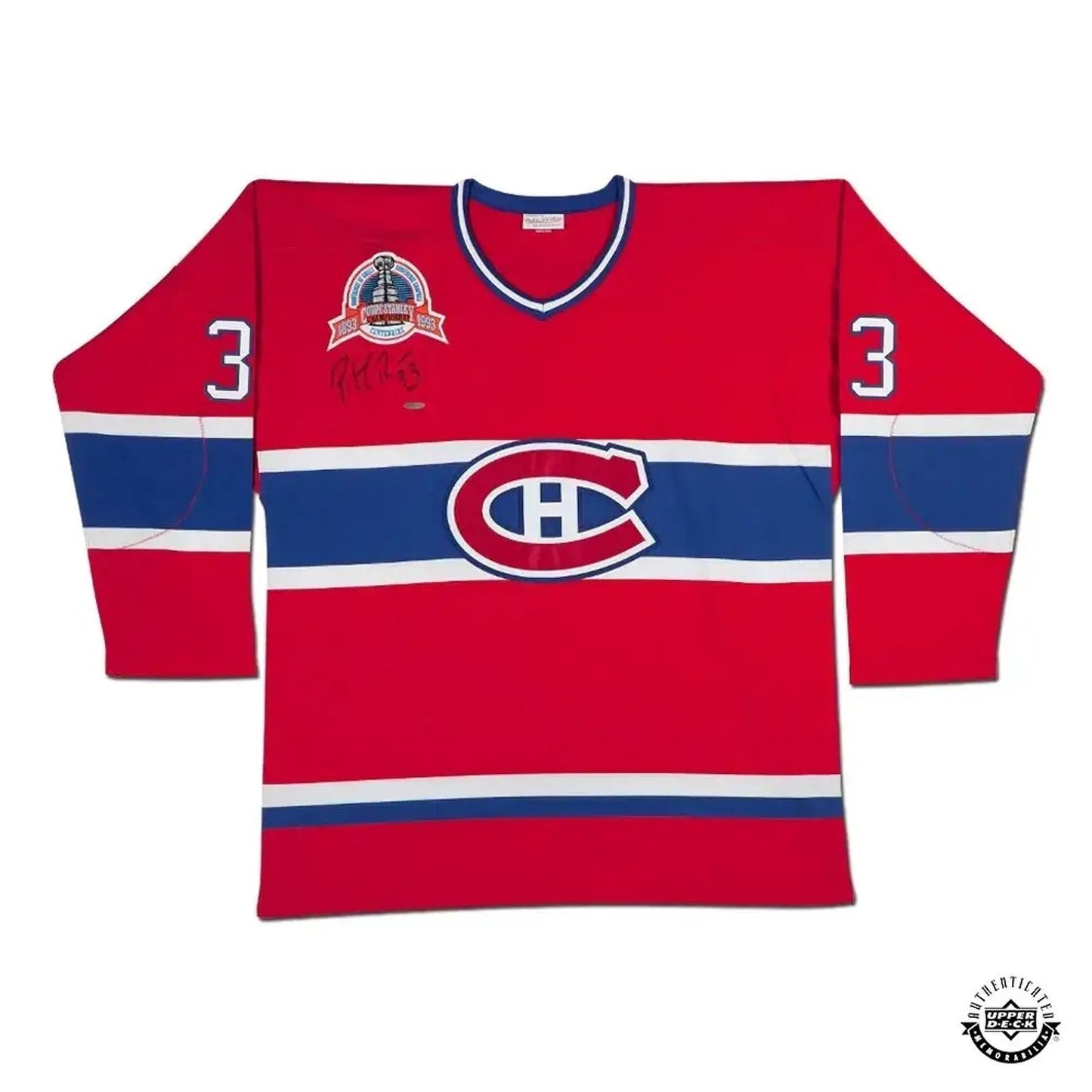 PATRICK ROY SIGNED MONTREAL CANADIENS MITCHELL & NESS JERSEY