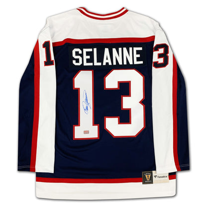 TEEMU SELANNE AUTOGRAPHED WINNIPEG JETS JERSEY