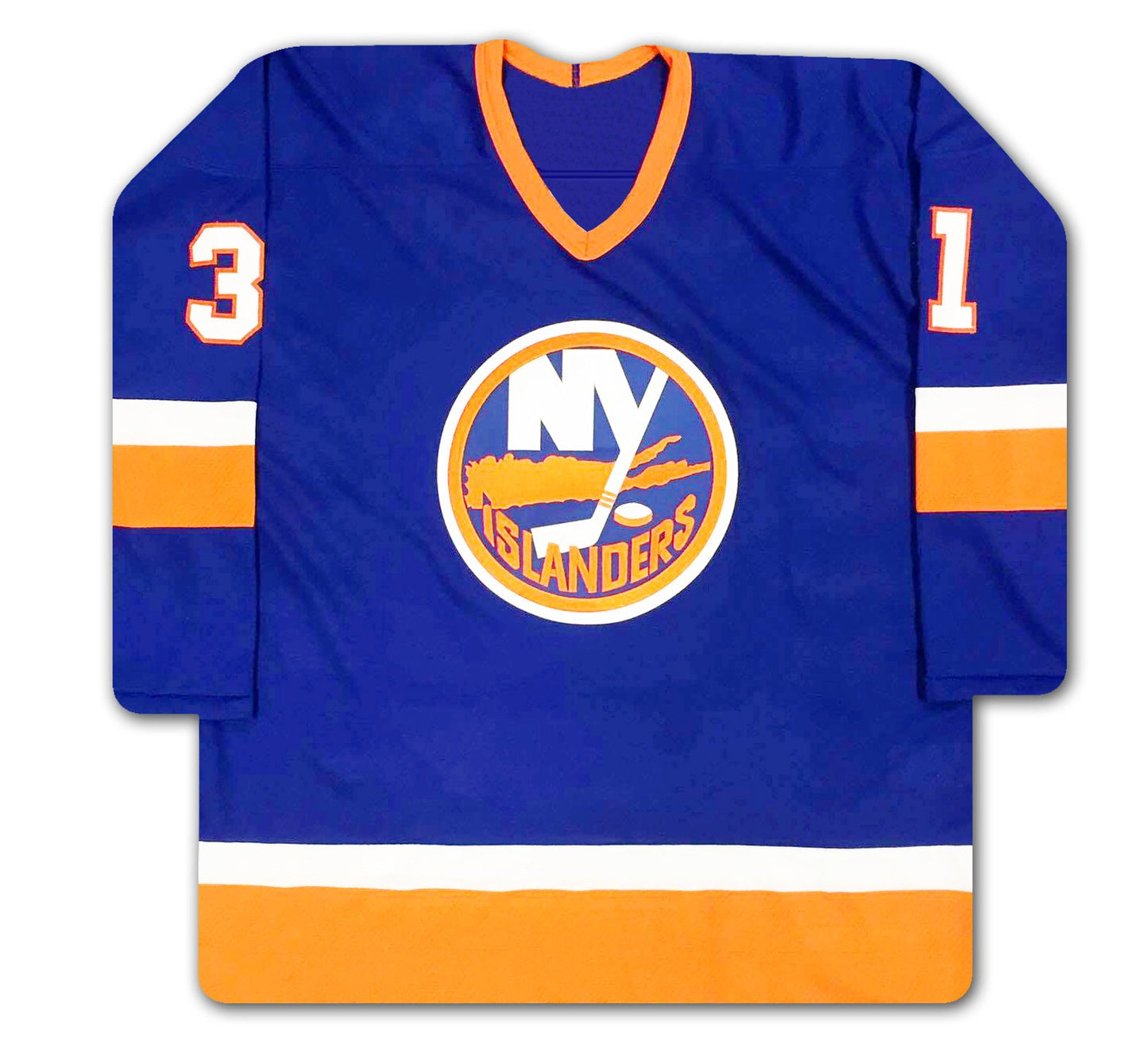 BILLY SMITH AUTOGRAPHED BLUE NEW YORK ISLANDERS JERSEY