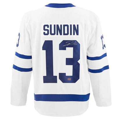 MATS SUNDIN AUTOGRAPHED WHITE TORONTO MAPLE LEAFS JERSEY