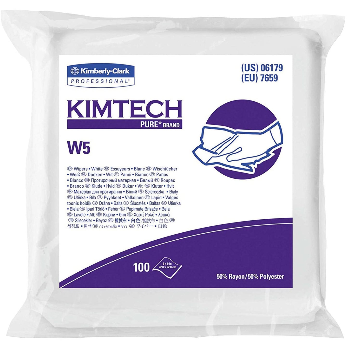 Kimtech™ Pure W5 Wipers, Specialty, 9" L x 9" W