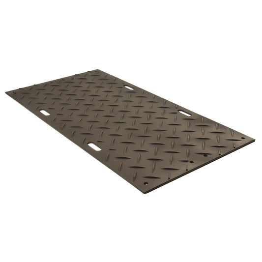 Medium-Duty Ground Protection, 4' x 8', High Density Polyethylene, Textured, Black