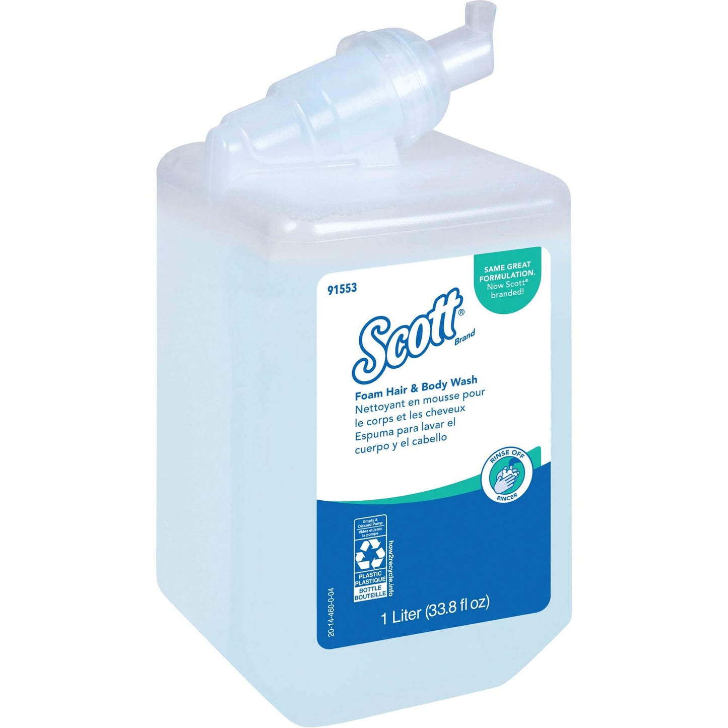 Scott® Pro™ Foam Hair & Body Wash, 1000 ml, Fresh Scent, Bottle