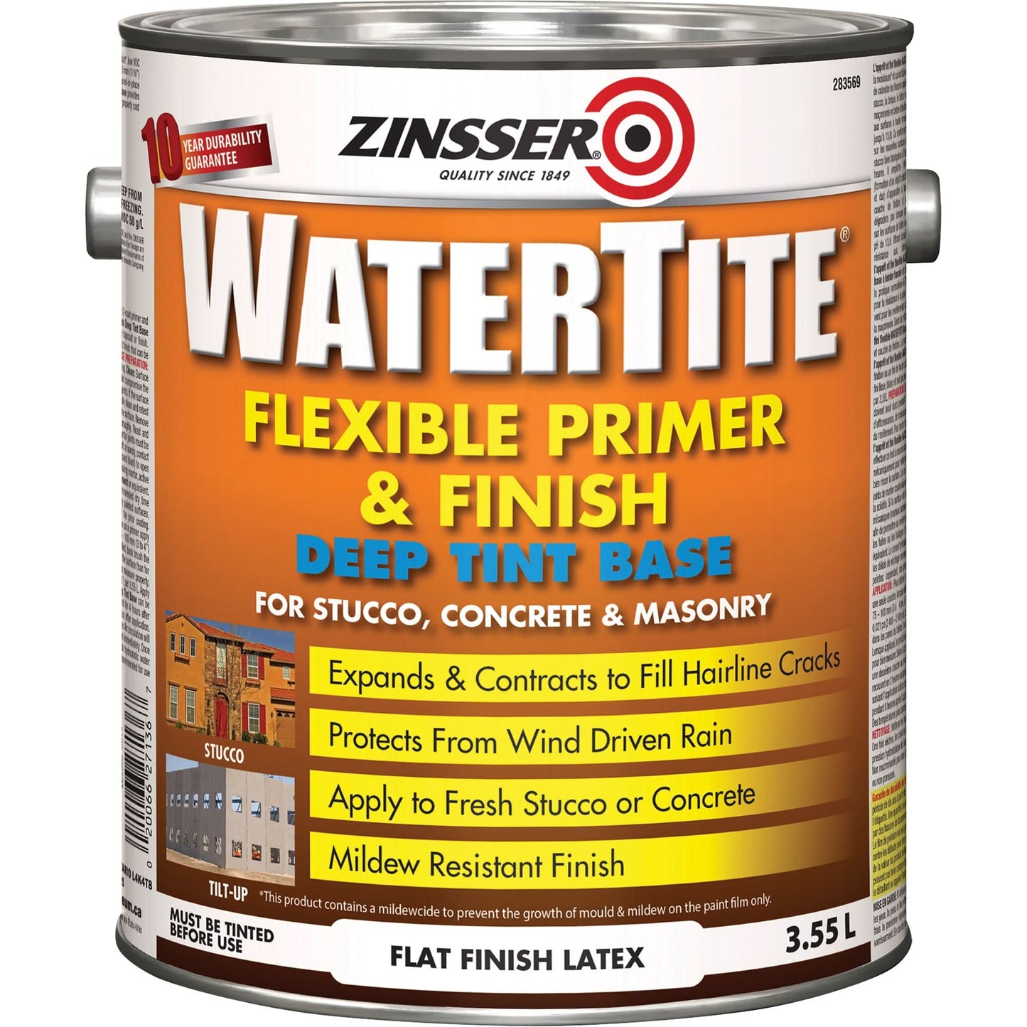 Watertite® Weatherproof Flexible Primer & Finish, 3.55 L, Gallon, Deep Tint Base