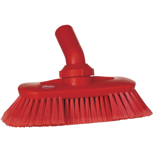 Brosse de lavage alimentée en eau à angle réglable, poils doux, 23,5 cm de long, rouge