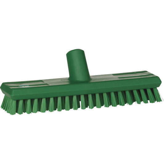 Brosse à récurer le pont alimentée en eau, poils très durs, 10-3/4", polyester, vert