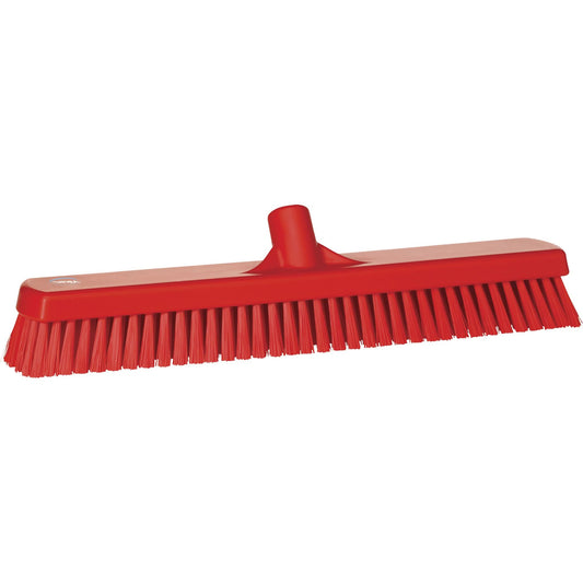 Brosse à récurer pour terrasses et murs, poils rigides, 48 cm, polyester, rouge