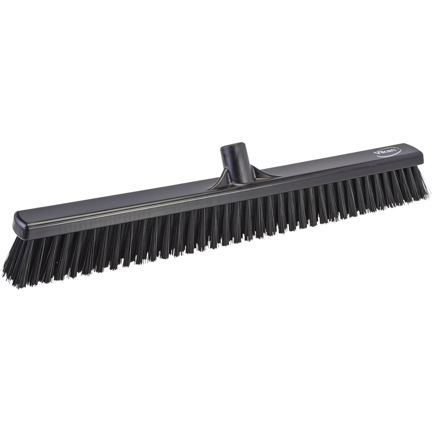 Combo Bristle Push Broom Head, Coarse/Fine Bristles, 24", Polyester, Black