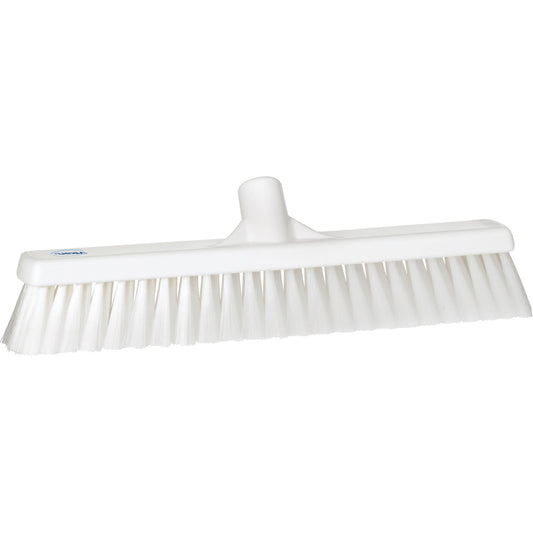 Small Particle Push Broom Head, Fine Bristles, 16-1/2", Polyester, White