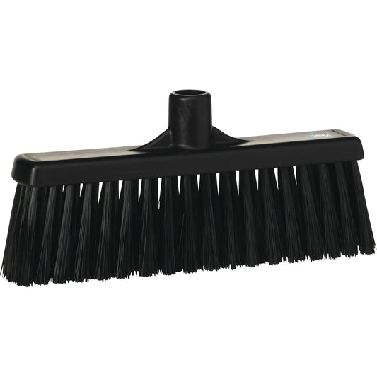 Upright Broom Head, Medium Bristles, 12", Polyester, Black