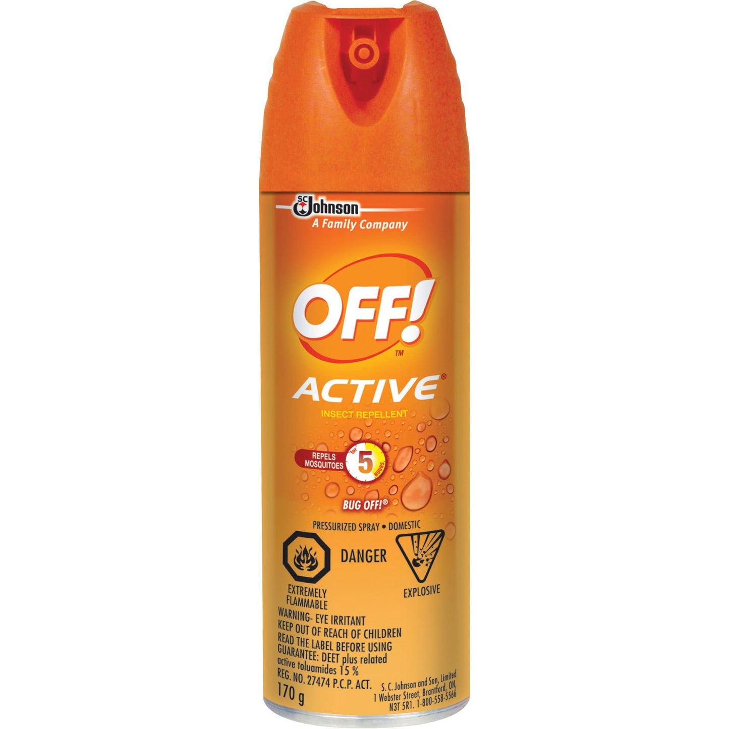 OFF! Active® Insect Repellent, 15% DEET, Aerosol, 170 g