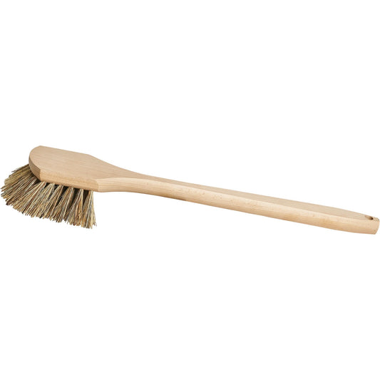 Brosse à récurer à long manche, 50,8 cm L, soies de tampico/palmyre, beige